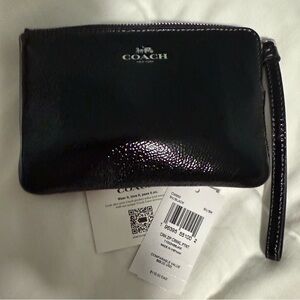 Coach Black Patent Leather Wristlet! NWT